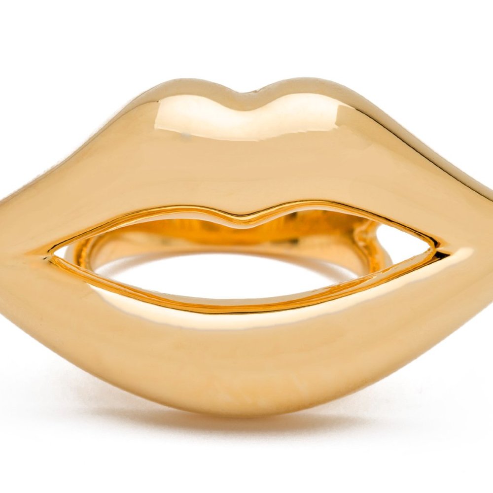 18k Gold Plated Lips Ring